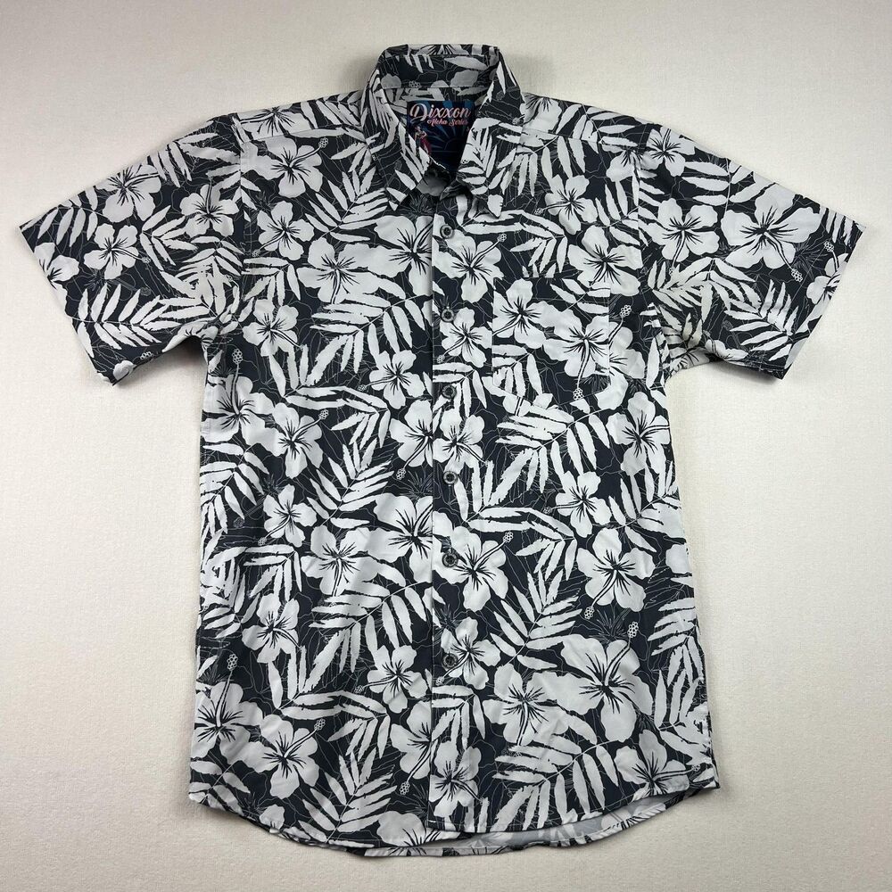 Dixxon Aloha Series Shirt Mens Small Floral Hawaiian Button Up Stretch Casual
